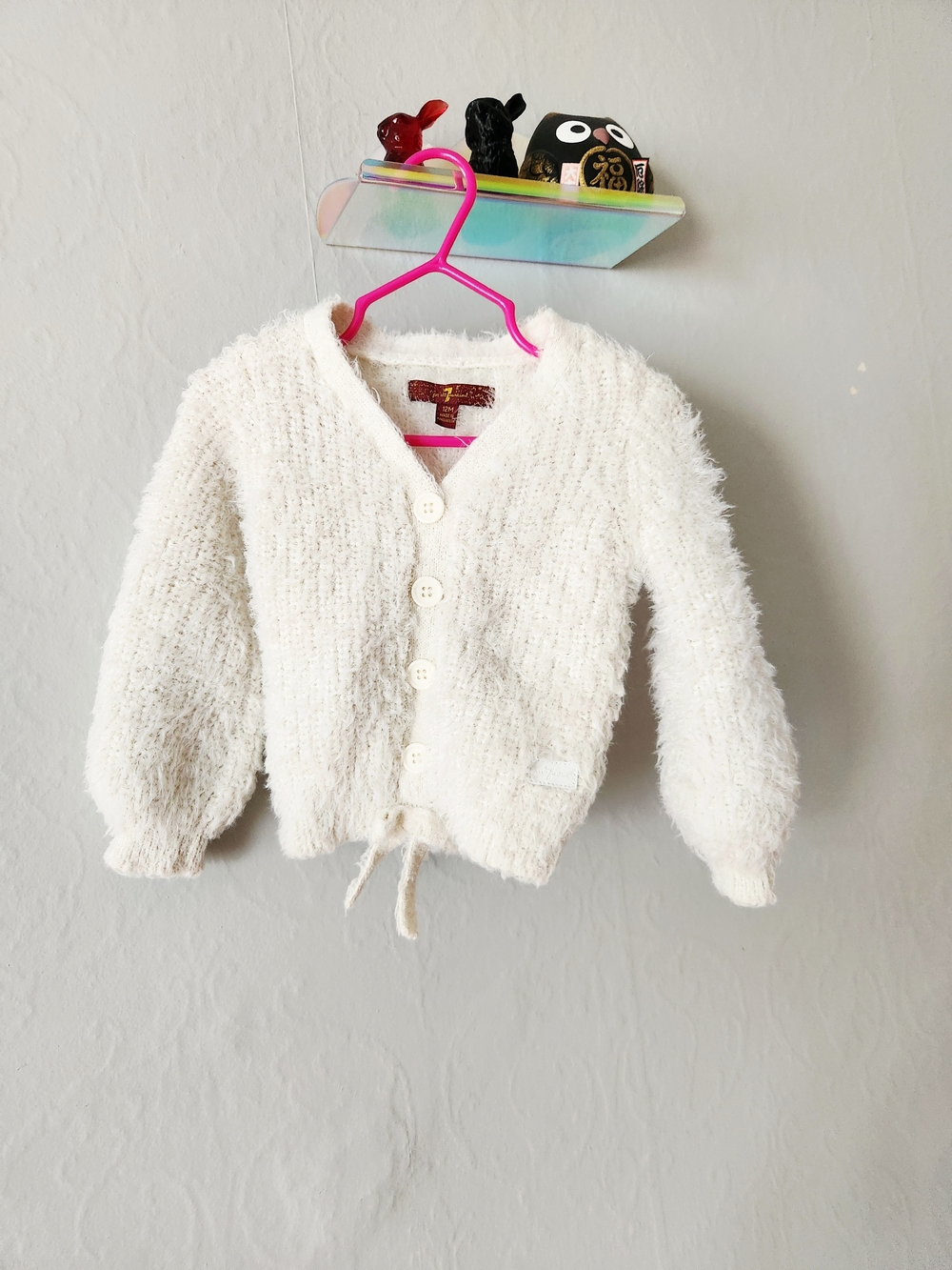 7 For All Mankind Fuzzy Button-Front Cardigan